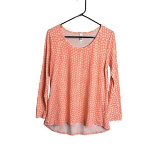 LuLaRoe Coral Polka Dot high low top in size M
